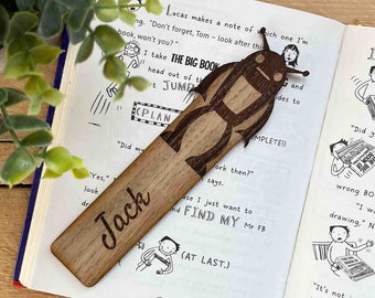 Children’s Personalised Alien Robot Bookmark, Girls Boys Wooden Bookmarks, Birthday Gift, Easter Gift, Gift for Son Grandson Nephew Brother