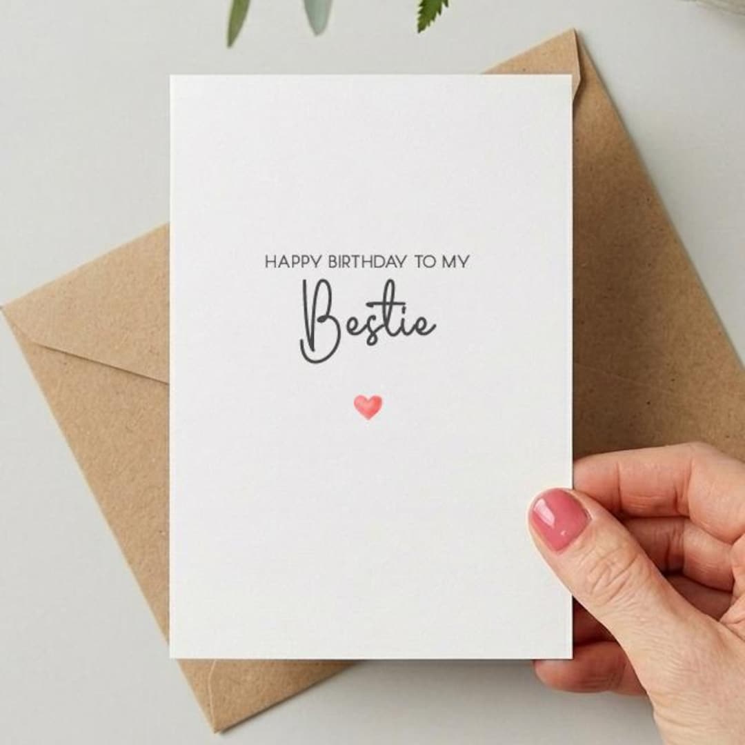 Happy Birthday Bestie Card, Best Friend Birthday Card, Cute Birthday ...