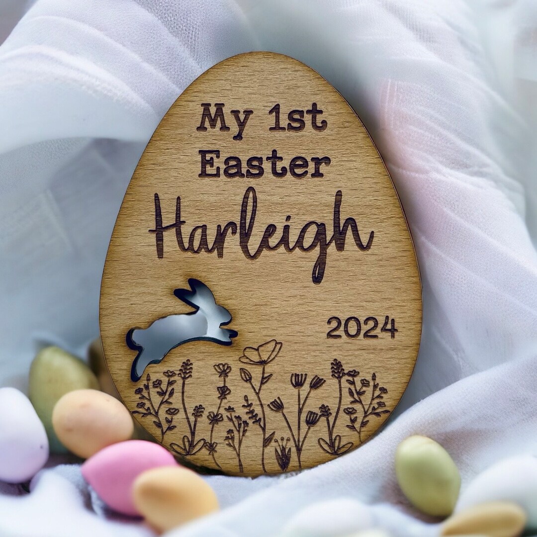 Personalised Baby's First Easter Sign, Social Media Photo Prop Disc