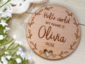 Baby Name Announcement Sign, Hello World My Name Is Plaque, Welcome To The World Disc, Personalised Wooden Name Reveal, Baby Birth Arrival
