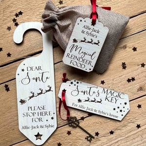 Christmas Eve Set, Santa’s Magic Key, Santa Stop here sign, Magical Reindeer Food, Christmas Eve Gift Set, christmas eve box fillers