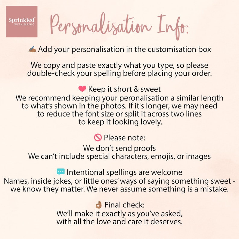 how to customise the signs info