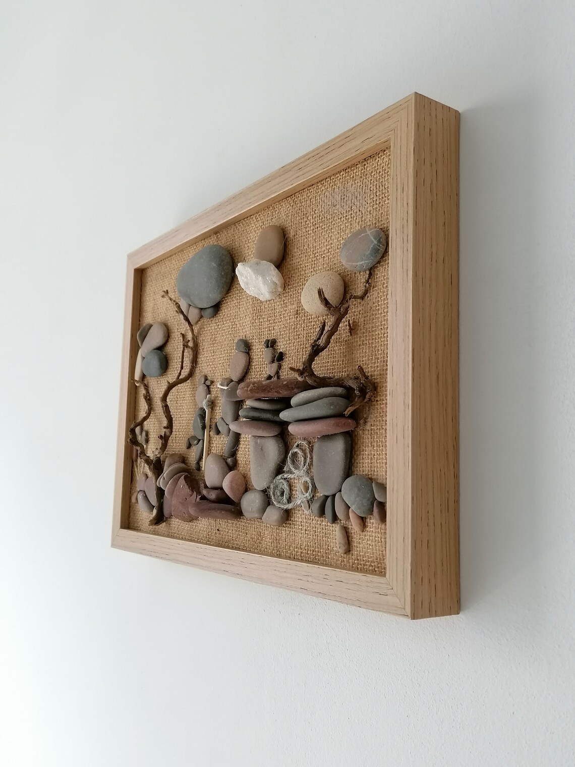 Stone Pictureart Giftpebble Arthanging Decorframe Etsy