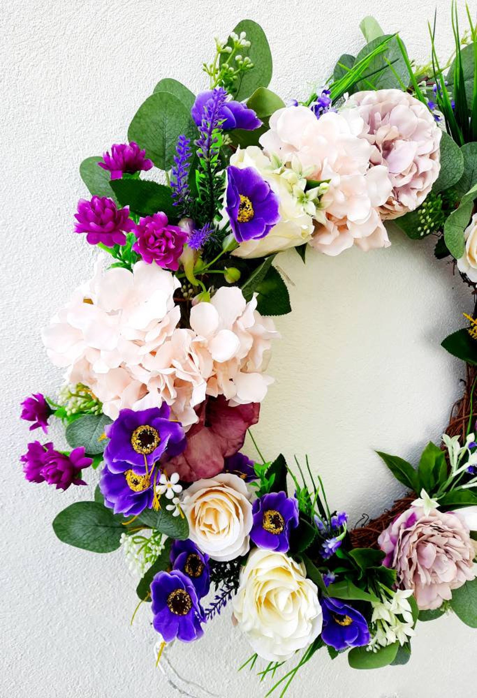 Bluebell Faux Floral Wreath door wreath faux floral door Etsy