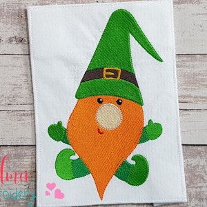 St Patrick&#39;s Gnome Leprechaun Fill Stitch Embroidery Design (Digital Download)