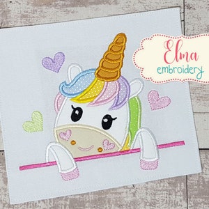Unicorn Applique - Machine Embroidery Design (4x4 5x7 6x10 7x12) (Digital Download)