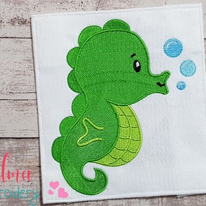 Cute Seahorse - Machine Embroidery Design - Fill Stitch - Under the Sea Embroidery - 4x4 5x5 6x6 7x7 - Sea Animals Embroidery Animal designs