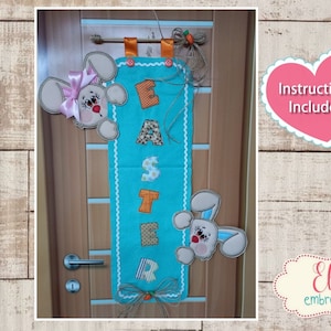 Easter Bunnies Door Hanger Embroidery Design (ITH Project)