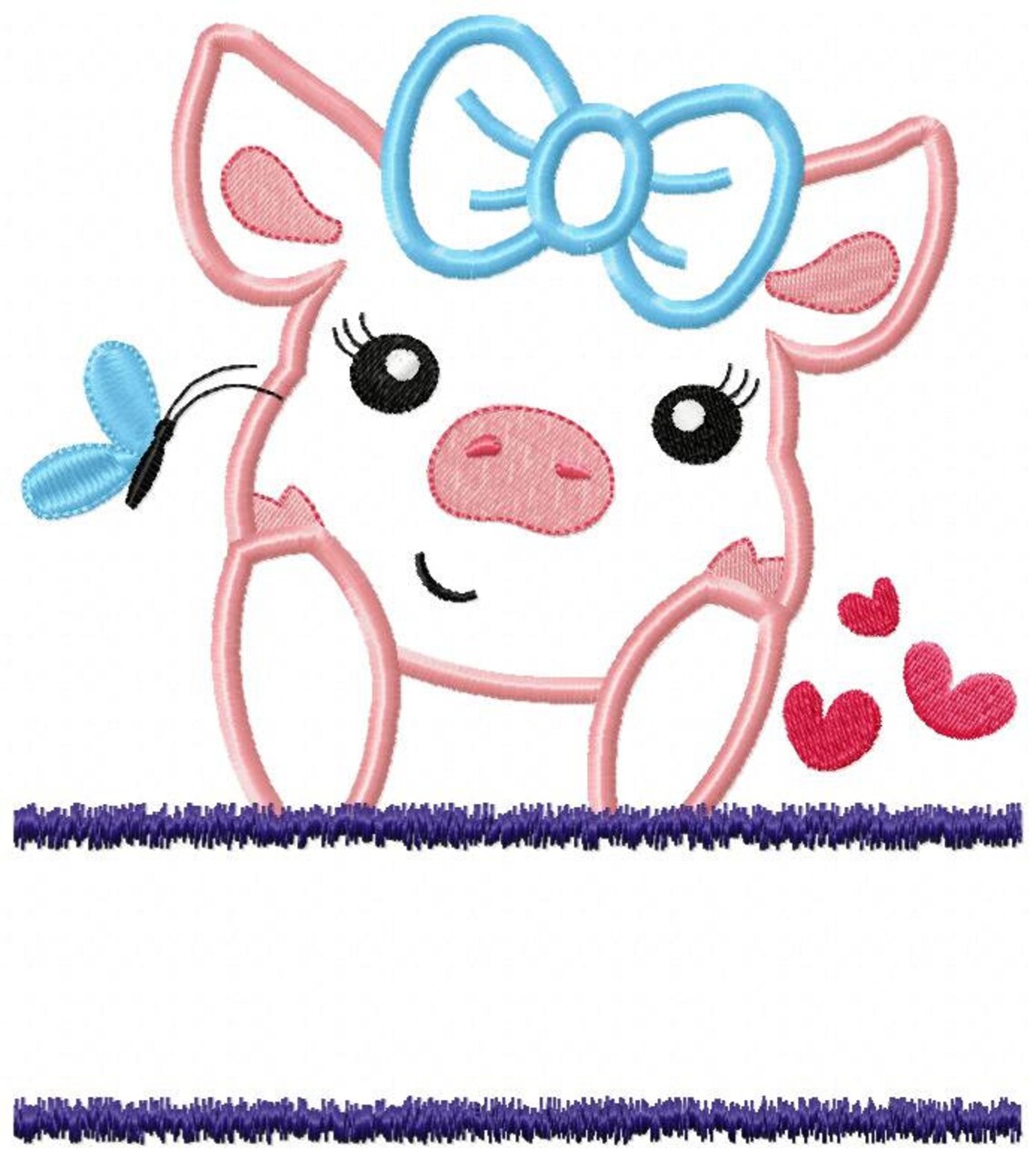 Slipt Pig Machine Embroidery Design Applique Embroidery Etsy