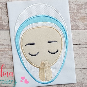 Angel - Our Lady Virgin Mary - Applique - 4x4 5x4 5x7 5x8 6x10 7x12 - Machine Embroidery Design - Religious Embroidery - Catholic Embroidery