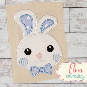 Easter Bunny Boy Machine Embroidery Design - Applique Embroidery - Animal Embroidery Design - 4x4 5x5 6x6 7x7