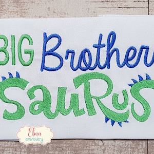 Big Brother Saurus - Bordado com ponto de preenchimento - 4x4 5x4 5x7 5x8 6x10 7x12 - Design de bordado à máquina - Bordado Brothers