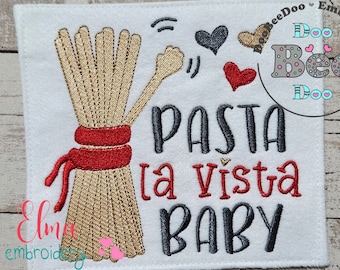 Pasta La Visvis Baby - Füllstich - Küchenstickerei - 4x4 5x5 6x6 7x7 - Maschinenstickerei Design - Pasta Stickerei -Makkaroni Stickerei