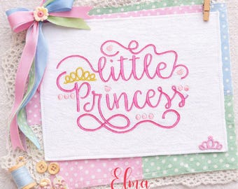 Little Princess Embroidery Design for Baby Girls (Digital Download)