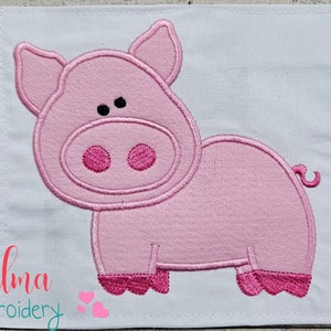 Little Farm Pig Applique - Machine Embroidery Design (4x4 5x5 6x6 7x7)