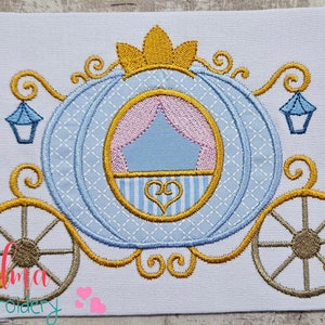 Princess Carriage Applique: Machine Embroidery Design (Digital Download)