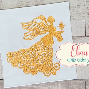 Weihnachtsengel - Füllstich Stickerei - 10x10 13x12 - Weihnachtsstickerei - Maschinenstickerei, Engelstickerei