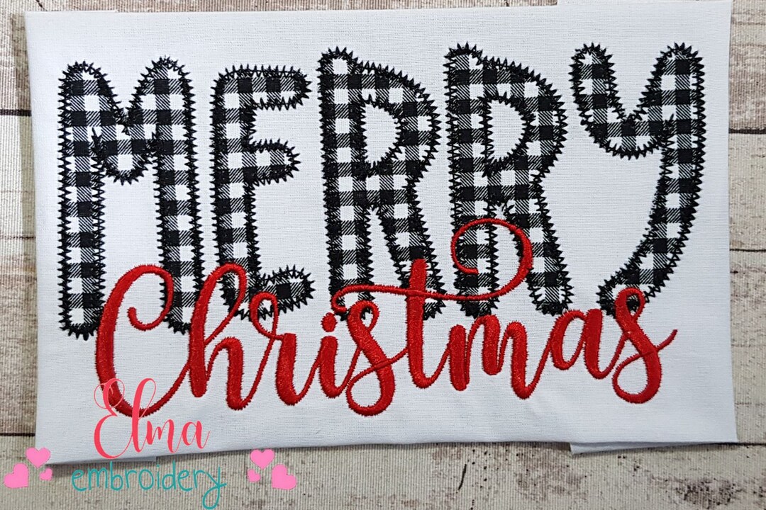 Aplique navideño en zigzag Diseño de bordado a máquina (descarga