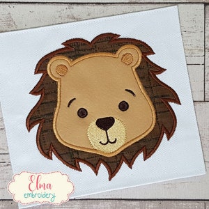 Lion Boy Machine Embroidery Design - Applique Embroidery - Animal Embroidery Design - 4x4 5x5 6x6 7x7 - Safari Embroidery