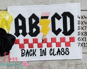 Rock Style Fill Stitch Machine Embroidery Design: Back to School