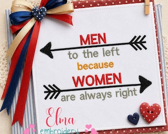 Funny Quote Embroidery Design, Men Women Arrow Satin Stitch File (Digital Download)