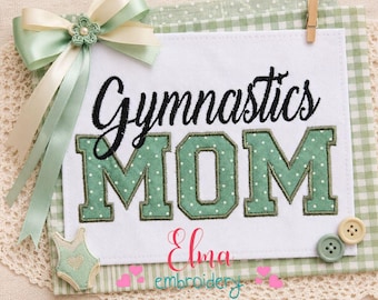Gymnastics Mom Applique Embroidery Design Sports Mom Gift (Digital Download)