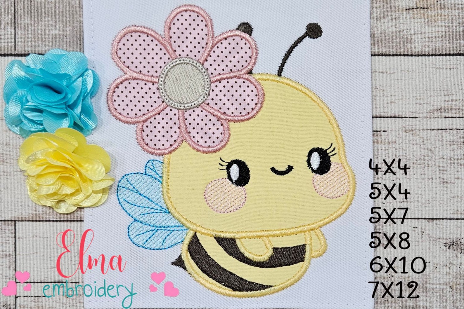 Bumble Bee Girl Applique Machine Embroidery Design – Playful Insect ...