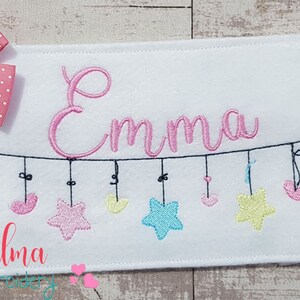 Hearts and Stars Embroidery Design: Baby Fill Stitch (Digital Download)