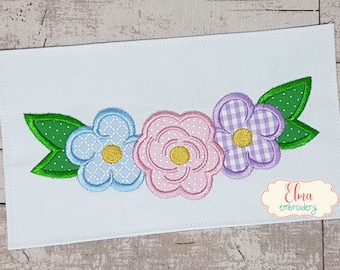 Summer Flowers - Applique Embroidery Design - 4x4 5x7 6x10 - Machine Embroidery Design - Flower embroidery