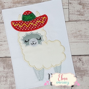 Mexican Llama - Machine Embroidery Design - Applique - 5 de Mayo Embroidery - Mexico Embroidery - 4x4 5x5 6x6 7x7 - Mexican Embroidery
