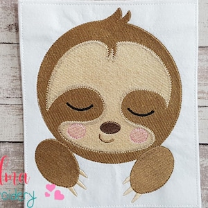 Baby Sloth Sleeping - Machine Embroidery Design - Fill Stitch Embroidery - Animal Embroidery - 4x4 5x4 5x7 5x8 6x10 7x12 - Sloth Embroidery