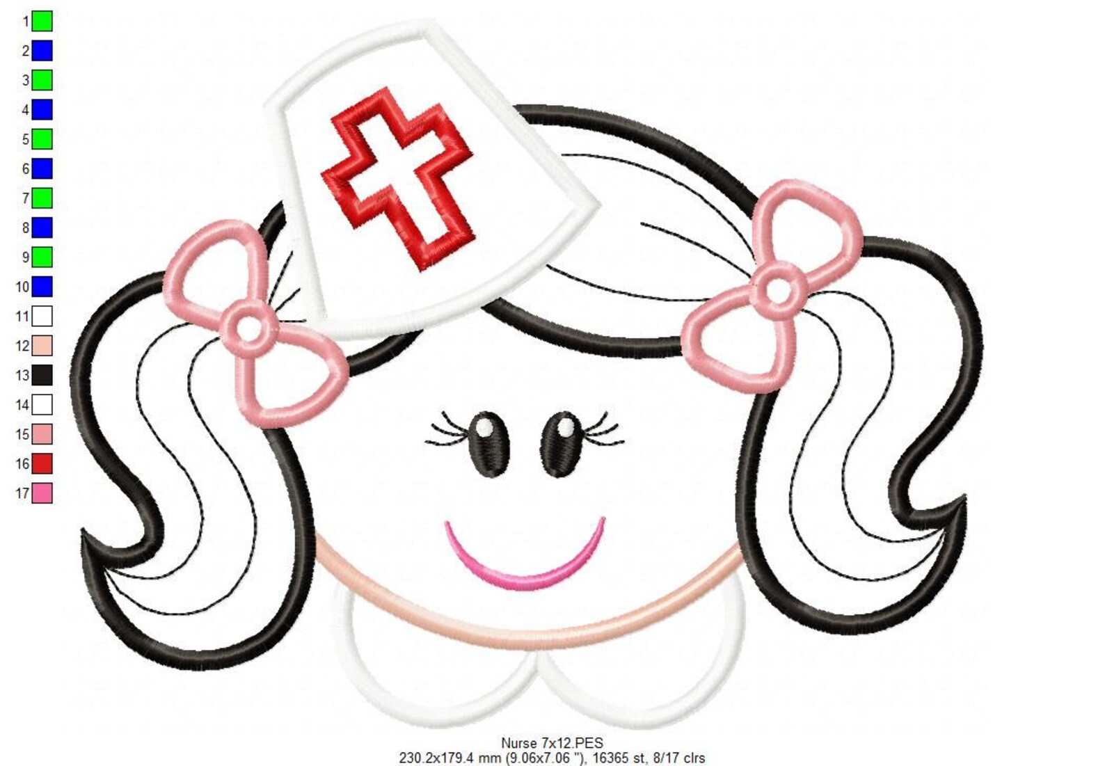 Cute Nurse Applique 4x4 5x7 6x10 7x12 Machine Embroidery Etsy France
