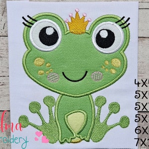 Princess Frog Applique - Machine Embroidery Design (Digital Download)