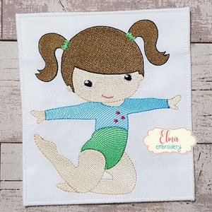 Gymnast Girl Fill Stitch Machine Embroidery Design (3x3 4x4 5x5 6x6 7x7)