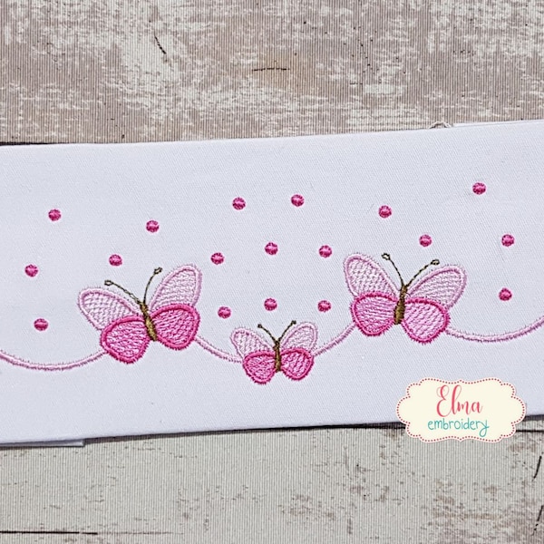 Delicate Butterflies - Machine Embroidery Design - Fill Stitch Embroidery - Animal Embroidery - 5x4 5x7 5x8 6x10 7x12 - Border Embroidery