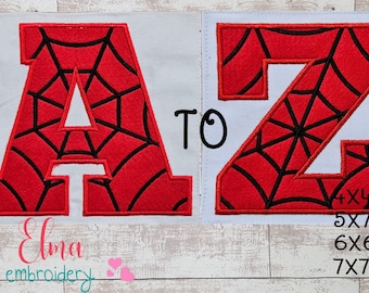 Spider Web Alphabet Applique Monogram: Machine Embroidery Design