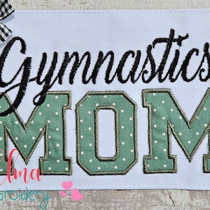 Gymnastics Mom Applique: Machine Embroidery Design (Digital Download)