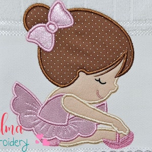 Ballerina Applique: Machine Embroidery Design (4x4 5x4 5x7 5x8 6x10 7x12)