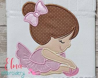 Ballerina Applique: Machine Embroidery Design (4x4 5x4 5x7 5x8 6x10 7x12)