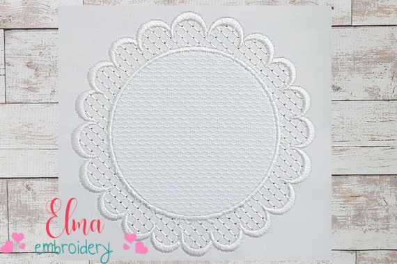 Delicate Lace Frame: Machine Embroidery Design (3x3-7x7)