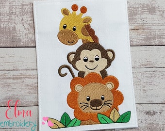 Safari Tiere Füllstich Stickdatei, Stickdatei