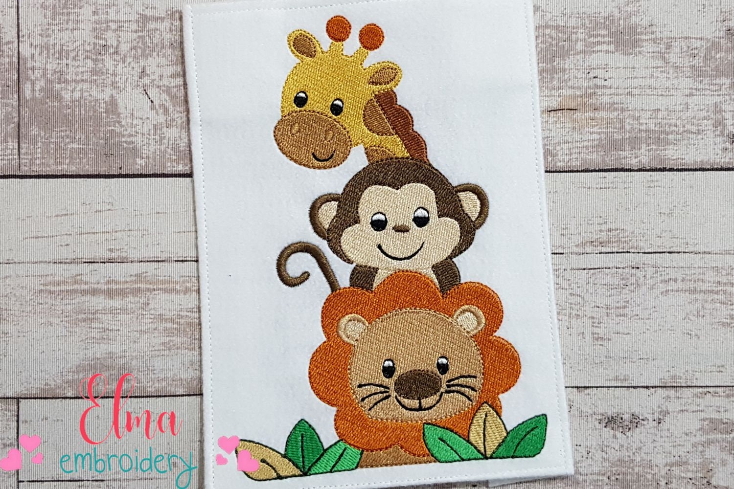 Animals Safari - Fill Stitch - Machine Embroidery Design - Animal Embroidery - 4x4 5x4 5x7 5x8 6x10 7x12 - Safari Embroidery