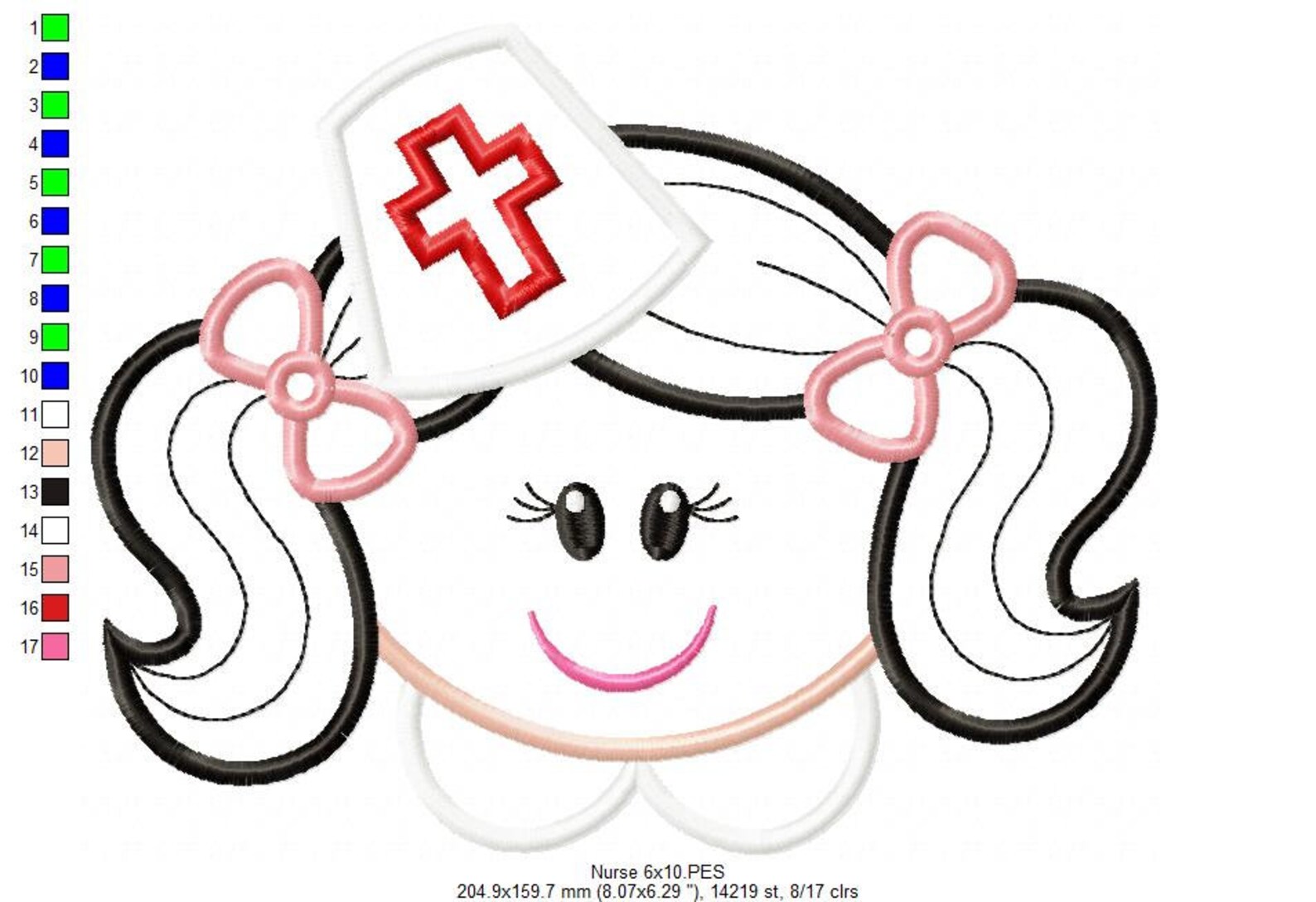 Cute nurse applique 4x4 5x7 6x10 7x12 machine embroidery  etsy france