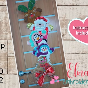 Christmas Applique: Happy Elements ITH Embroidery Design (5x7, 5x8, 6x10, 7x12) (Instructions Included)