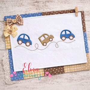 Little Cars parade machine borduurwerk ontwerpen: babyjongen opvulsteek (digitale download)
