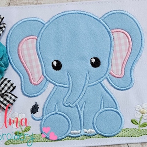 Menino elefante - Design de bordado à máquina - Apliques - Bordado de animais - 4x4 5x5 6x6 7x7 - Bordado de elefante bebê - Novo bordado de bebê