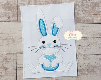 Easter Bunny Boy - Machine Embroidery Design - Applique Embroidery - Animal Embroidery Design -4x4 5x4 5x7 5x8 6x10 7x12 - Easter Embroidery