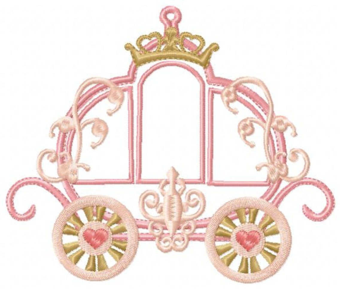 Princess carriage applique embroidery design 4x4 5x5 5x7  etsy Princess carriage applique embroidery design 4x4 5x5 5x7  etsy