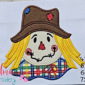 Scarecrow Face Applique: Fall Machine Embroidery Design (Digital Download)