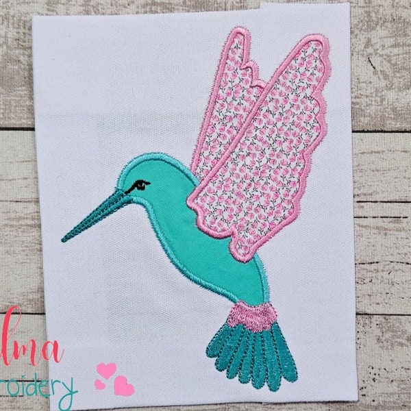 Hummingbird - Machine Embroidery Design - Applique - Animal Embroidery - 4x4 5x4 5x7 5x8 6x10 7x12 - Hummingbird Embroidery Designs